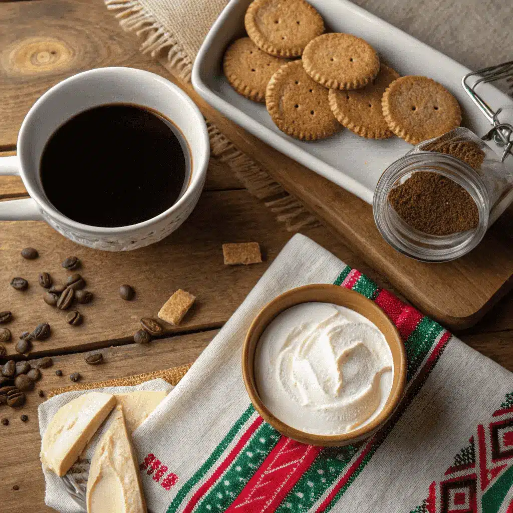 Carlota de Café – Creamy No-Bake Mexican Coffee Dessert 8 Ingredients for Carlota de Café with coffee and Maria cookies