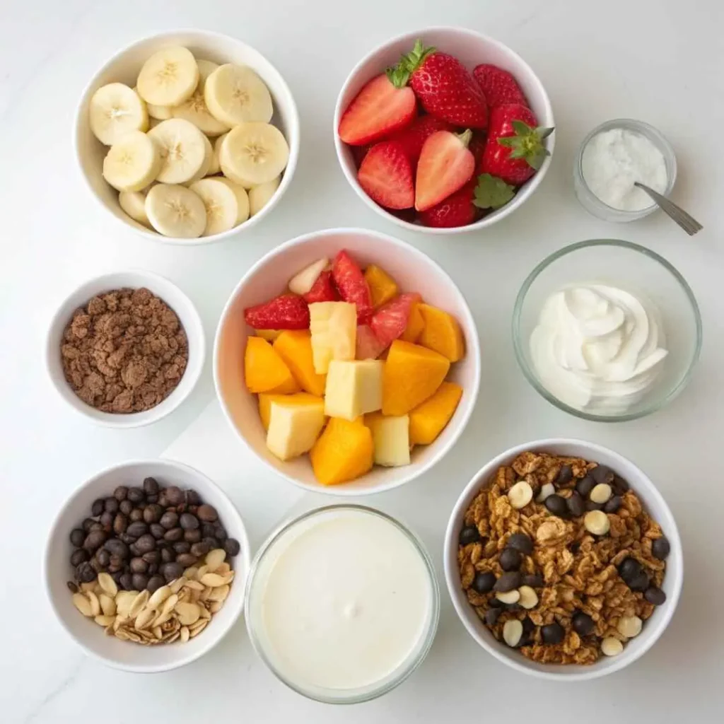 Bionico Bowls: Traditional Mexican Fruit and Cream Delight 8 Ingredients for making Bionico bowls