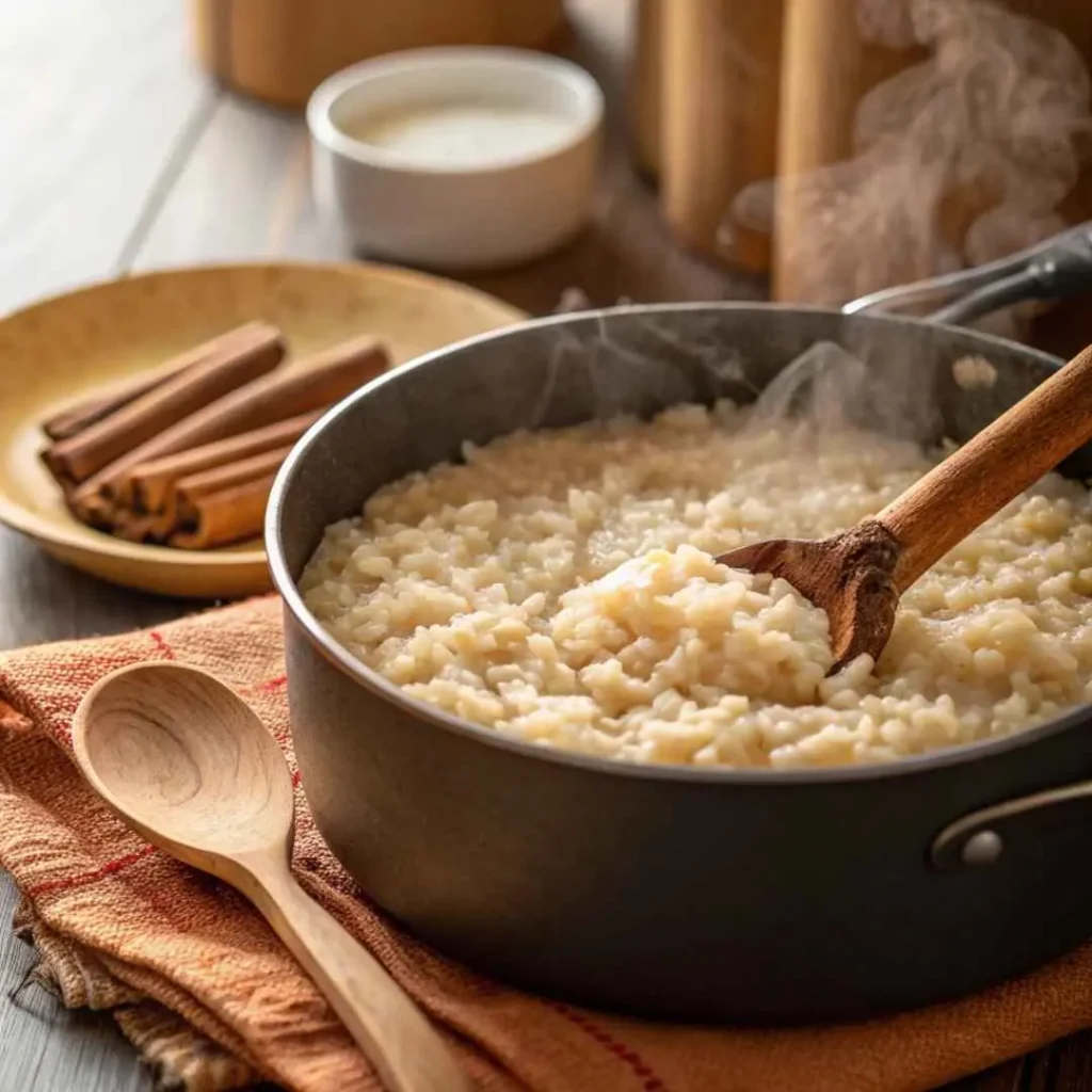 Arroz Con Leche Recipe – Creamy, Traditional, and Easy to Make 9 simmering rice for arroz con leche