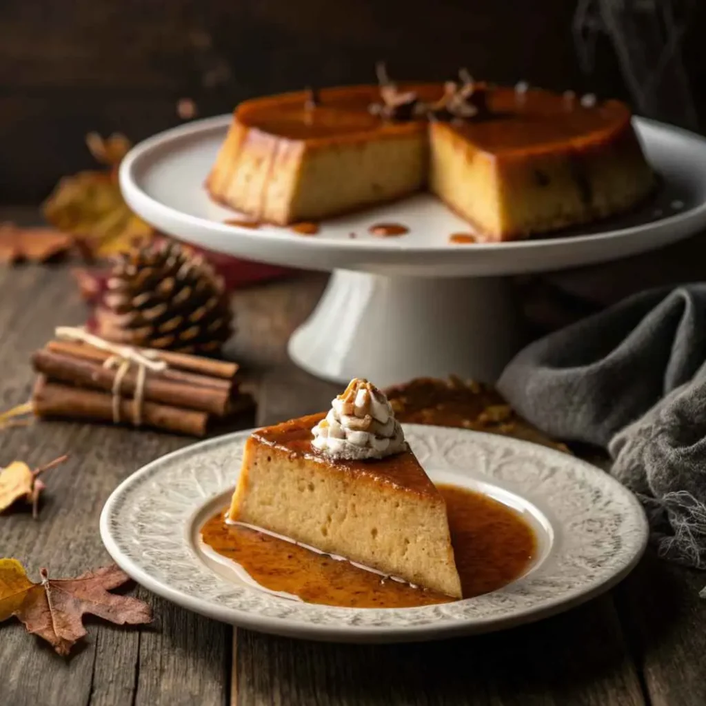 Pumpkin Flan (Flan de Calabaza): The Creamy Fall Dessert You Need This Season 8 Sliced Pumpkin Flan with caramel and whipped cream