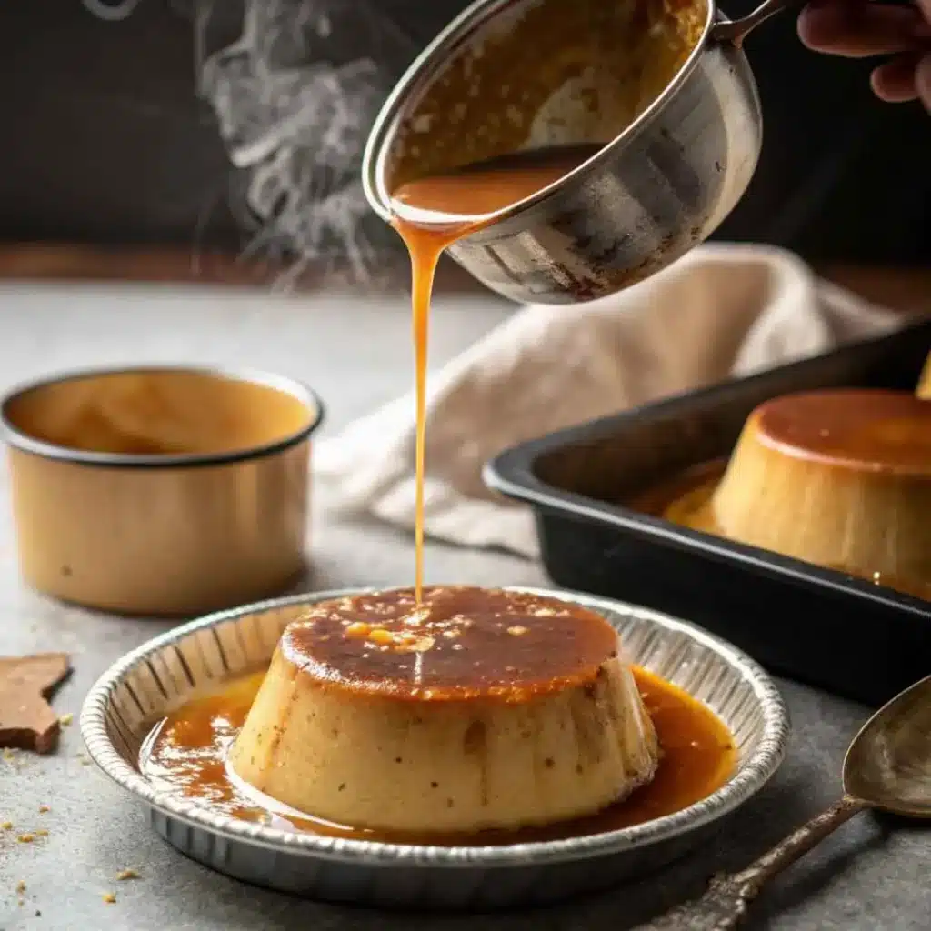 Pumpkin Flan (Flan de Calabaza): The Creamy Fall Dessert You Need This Season 7 Pouring caramel for flan
