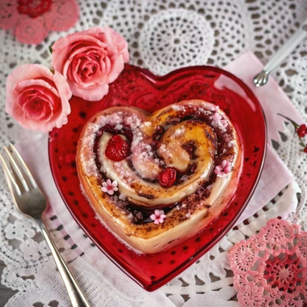 Heart-shaped cinnamon rolls !