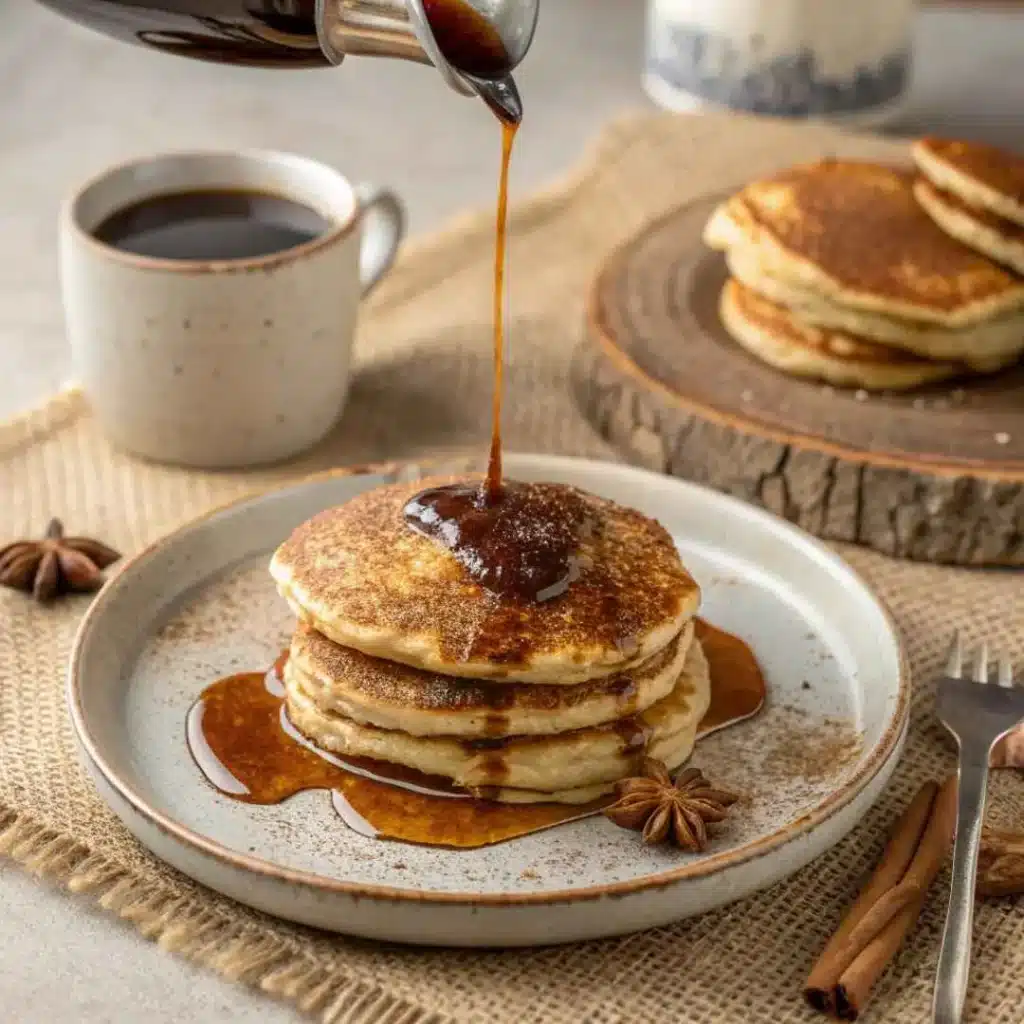 Cafe de olla syrup served on pancakes