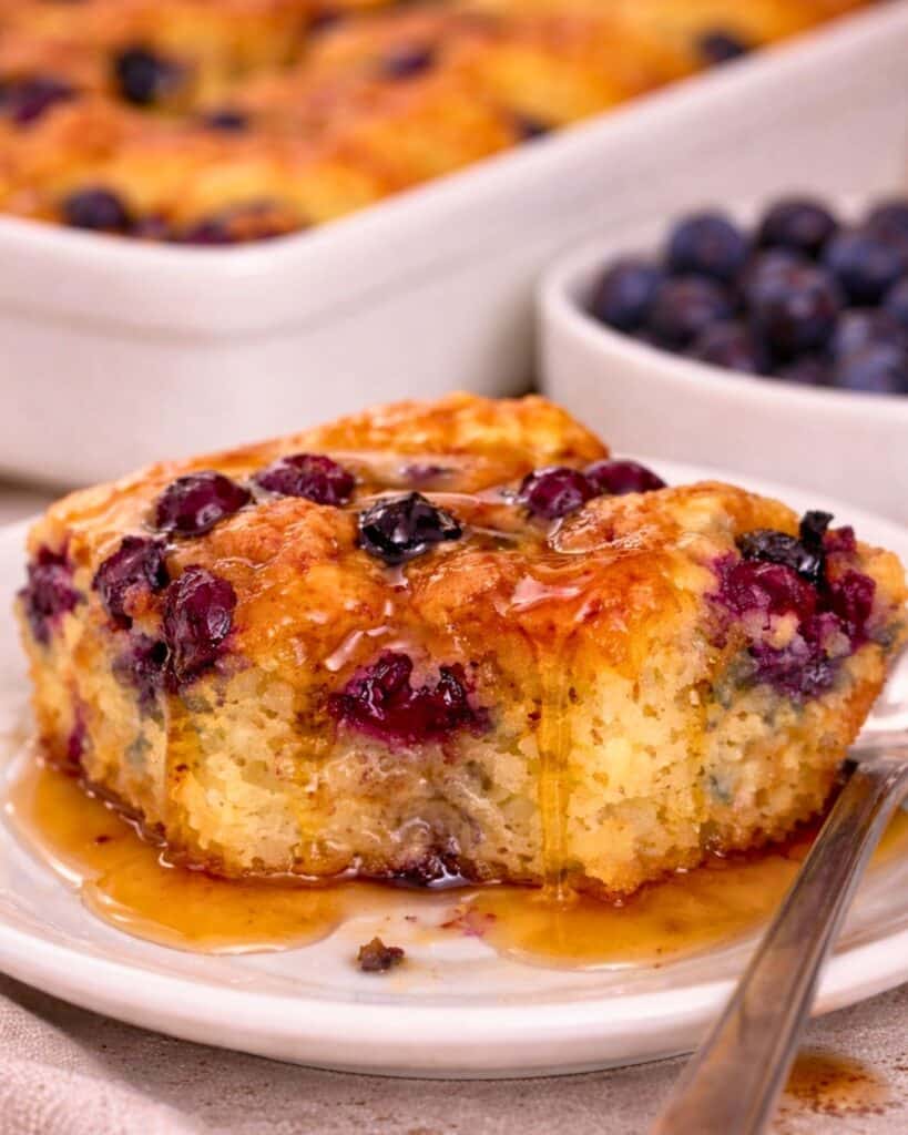 Easy Blueberry Buttermilk Pancake Casserole