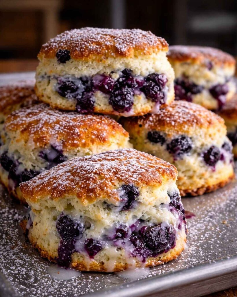 Blueberry Biscuits with Lemon Glaze