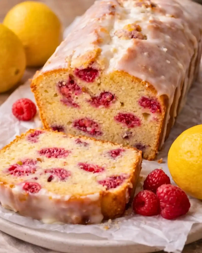 Soft & Moist Lemon Raspberry Loaf with Glaze