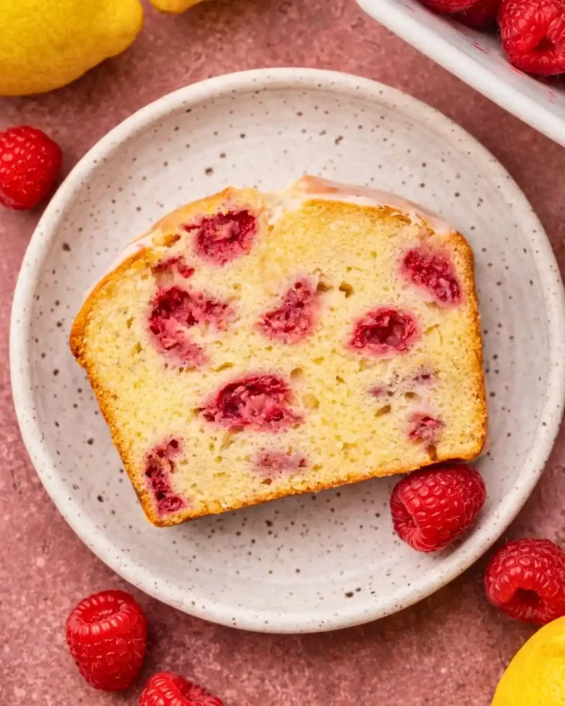 Soft & Moist Lemon Raspberry Loaf with Glaze