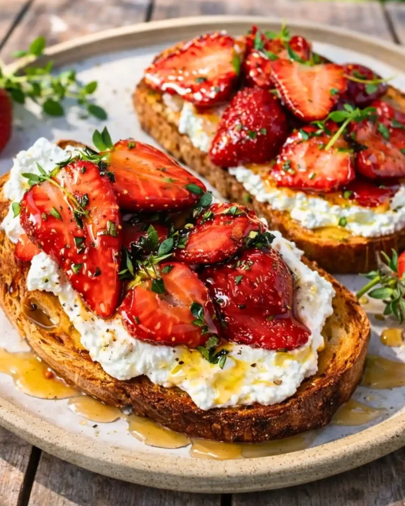 Roasted Strawberry Whipped Ricotta Toast 7 Roasted Strawberry Ricotta Toast (Easy Gourmet Recipe)
