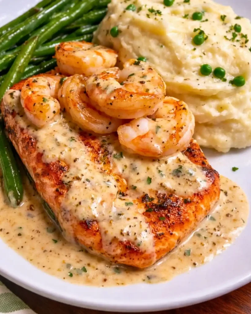 Cajun Shrimp and Salmon with Garlic Cream Sauce 6 Cajun Shrimp and Salmon with Garlic Cream Sauce