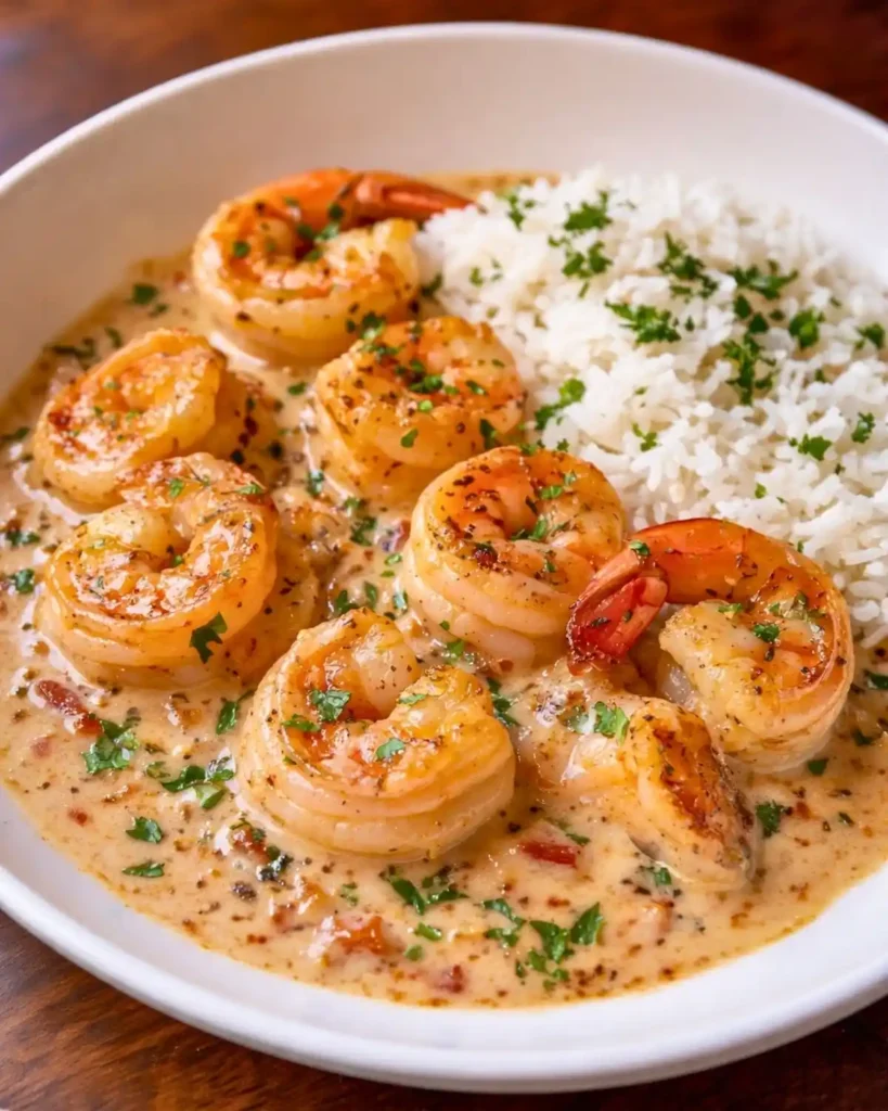 Creamy Garlic Shrimp (Easy 15-Minute Recipe) 6 That’s where this Creamy Garlic Shrimp comes in! Garlicky cream sauce and shrimp are a match made in culinary heaven.In just 15 minutes, you’ll have on your plate tender shrimp in a rich, creamy sauce. It goes perfectly well with rice, pasta, bread, or even served on its own. Absolutely irresistible!This creamy garlic shrimp dish makes you feel like a gourmet chef, without all the fuss. It is great for impressing your family, guests or even treating yourself on the nights you don’t feel like cooking.Believe me, it is better than takeout nights! With just a handful of ingredients (that you probably already have in the kitchen) and minimal prep, you’ll have an indulgent dinner to enjoy.This dish is a lifesaver for busy and exhausting weeknights or when you want something delicious without spending hours in the kitchen. Plus, you only need one pan for this. It doesn’t get better than this!So. Let’s start cooking already!
