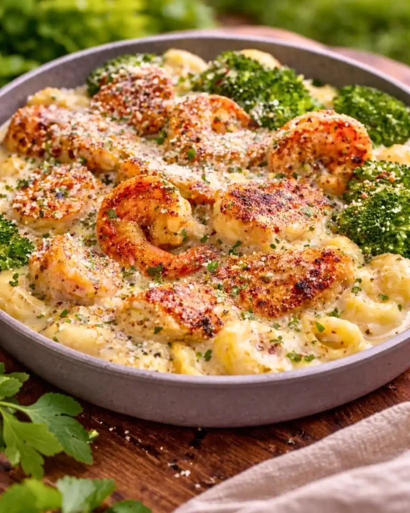 Shrimp and Chicken with Creamy Garlic Sauce 6 Creamy Garlic Shrimp and Chicken (Easy One-Pan Dinner)