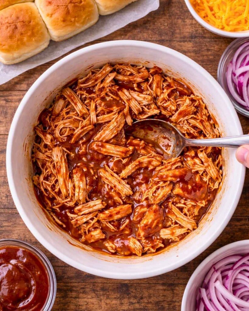 mix the bbq chicken filling