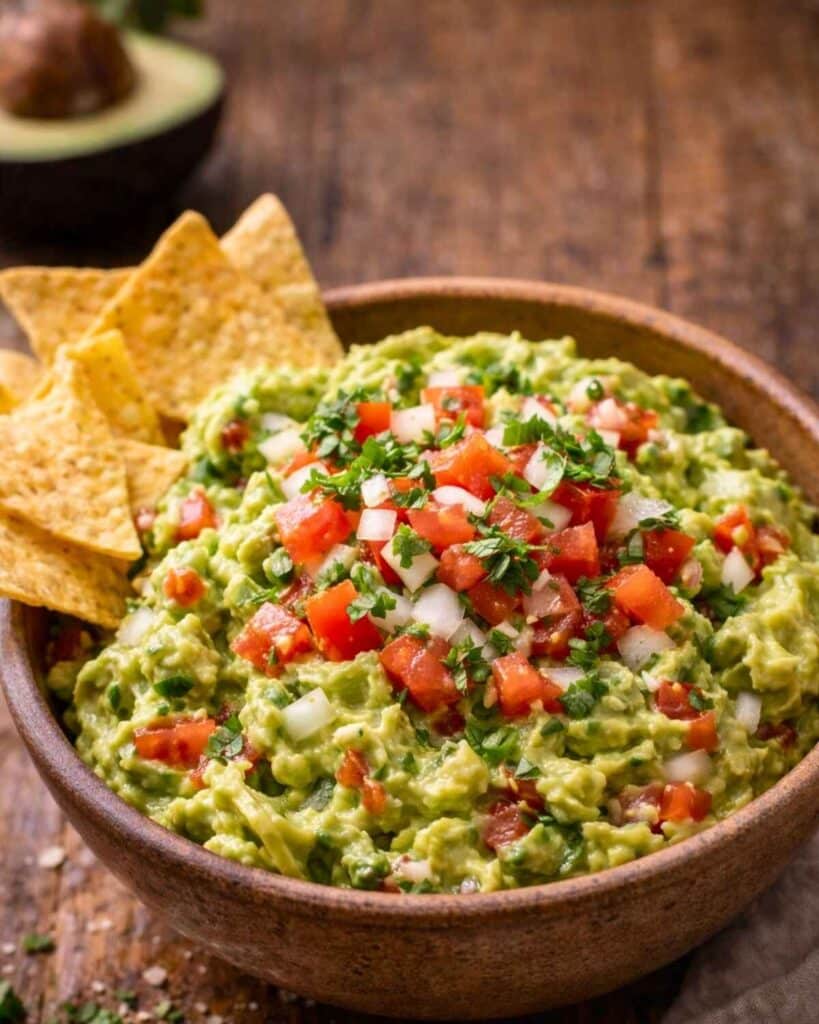 fresh homemade guacamole