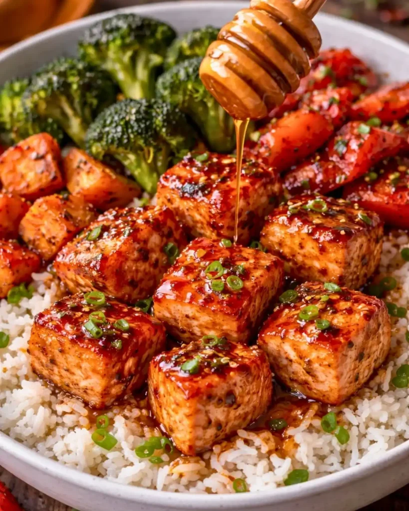 Hot Honey Air Fryer Salmon Bites – Easy High Protein Dinner 10 Hot honey air fryer salmon bites