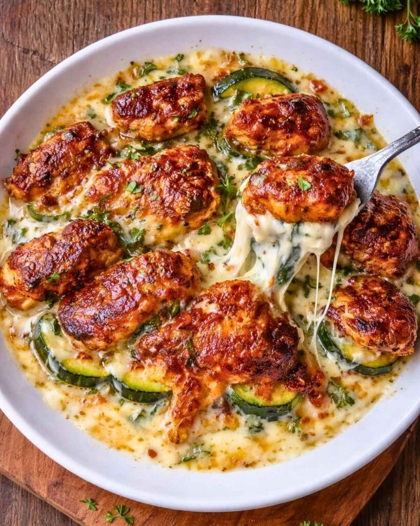 High Protein Chicken Zucchini Bake