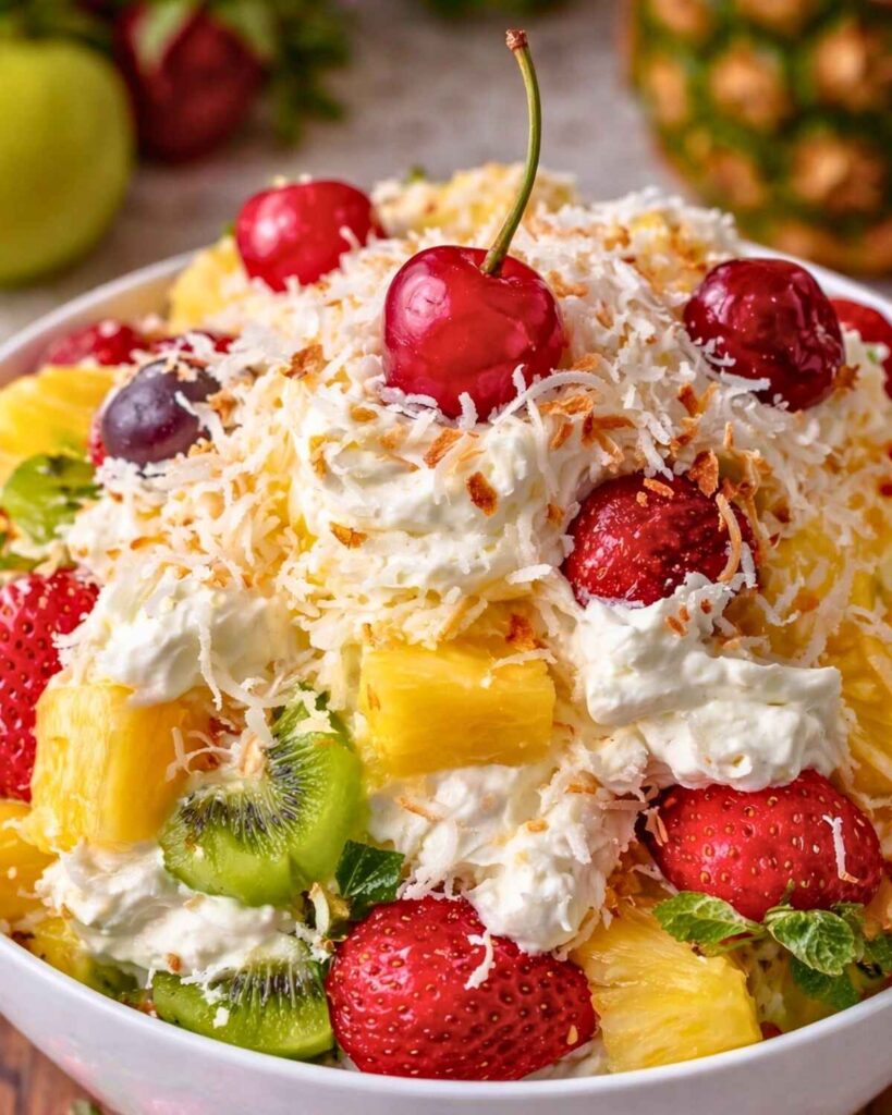 Hawaiian Cheesecake Salad (Easy No-Bake Dessert with Fresh Fruit)