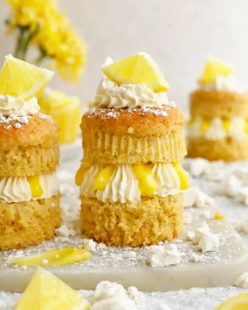Mini Vegan Lemon Sponges 7 Mini Vegan Lemon Cakes - Easy & Fluffy Dessert