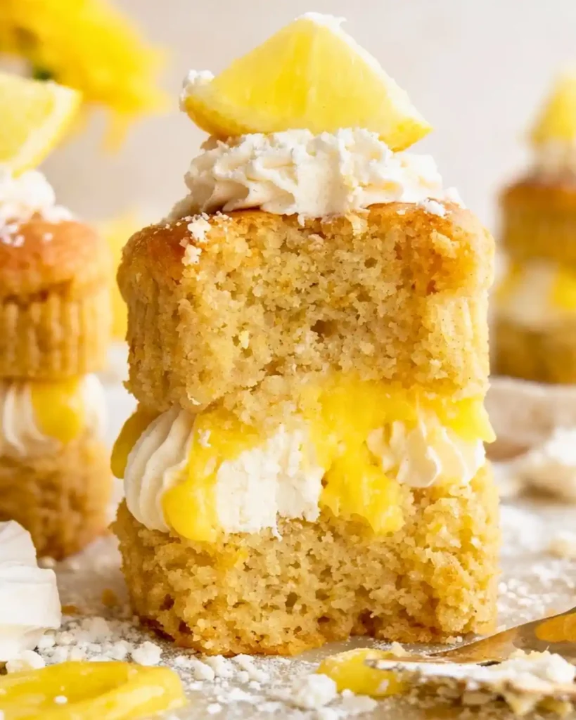 Mini Vegan Lemon Sponges 6 Mini Vegan Lemon Cakes - Easy & Fluffy Dessert