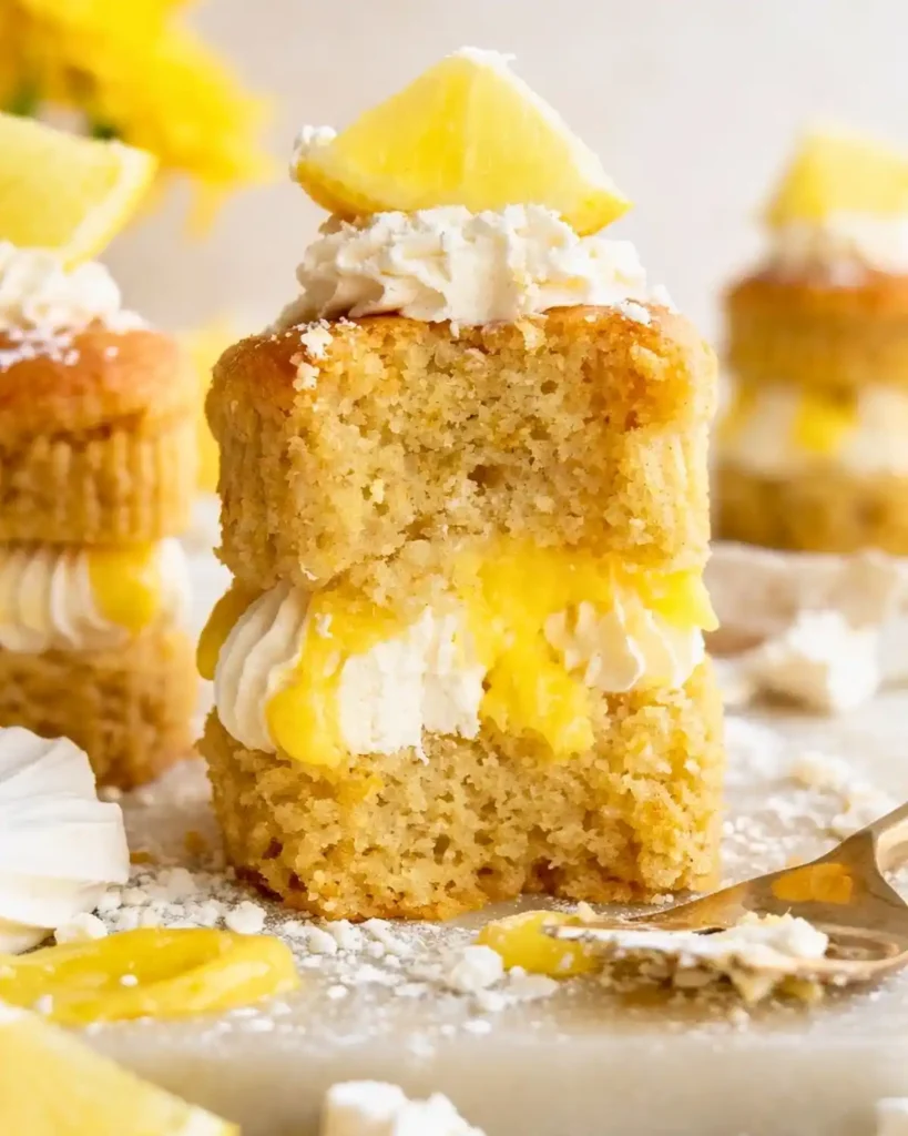 Mini Vegan Lemon Sponges 8 Mini Vegan Lemon Cakes - Easy & Fluffy Dessert