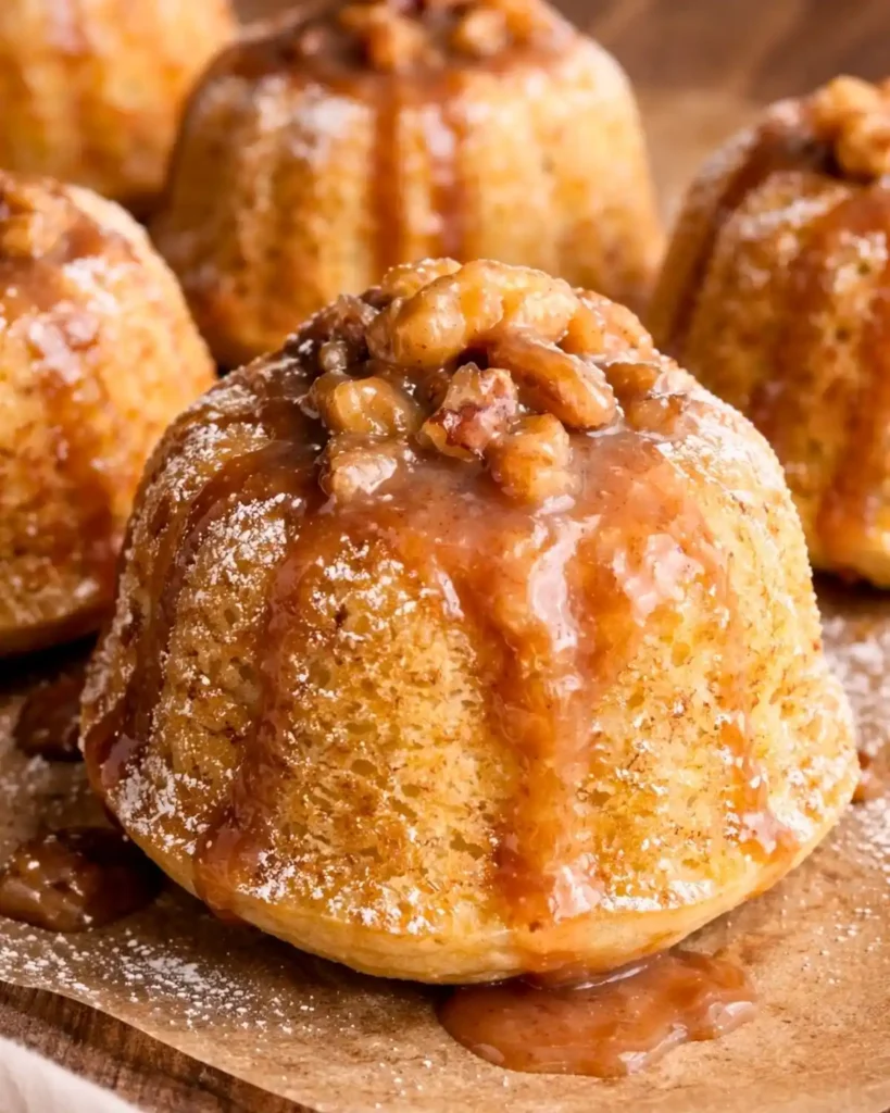 Mini bananas foster lava bundt cakes