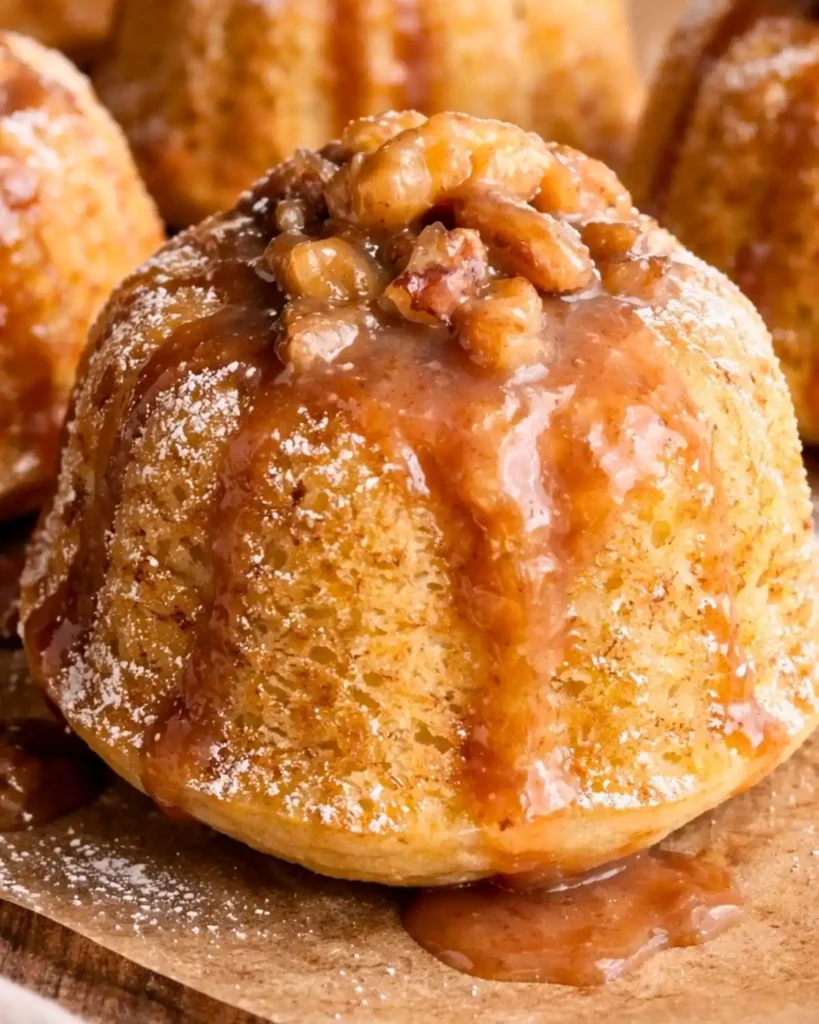 Mini bananas foster lava bundt cakes