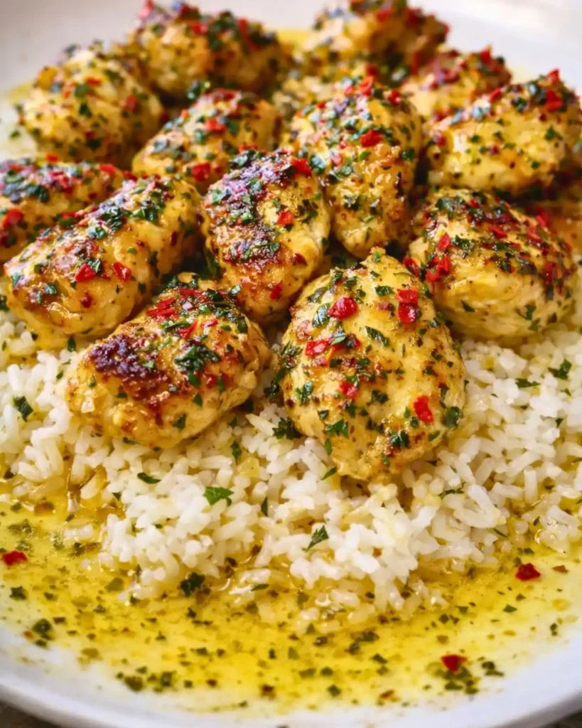 Chicken Scampi with Creamy Garlic Parmesan Rice