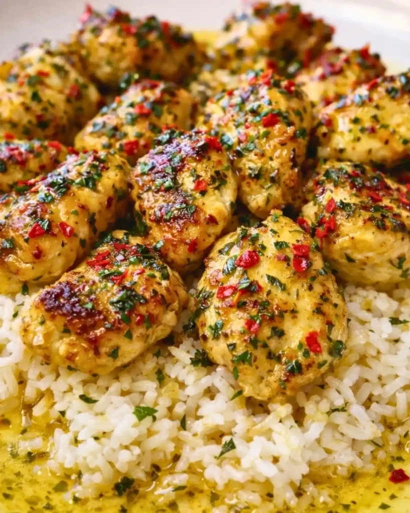 Chicken Scampi with Creamy Garlic Parmesan Rice