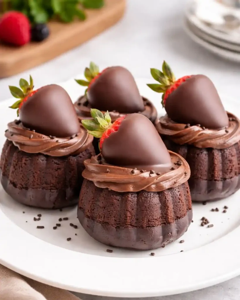 Triple Chocolate Mini Bundt Cakes Recipe