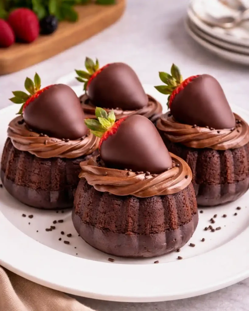 Triple Chocolate Mini Bundt Cakes Recipe