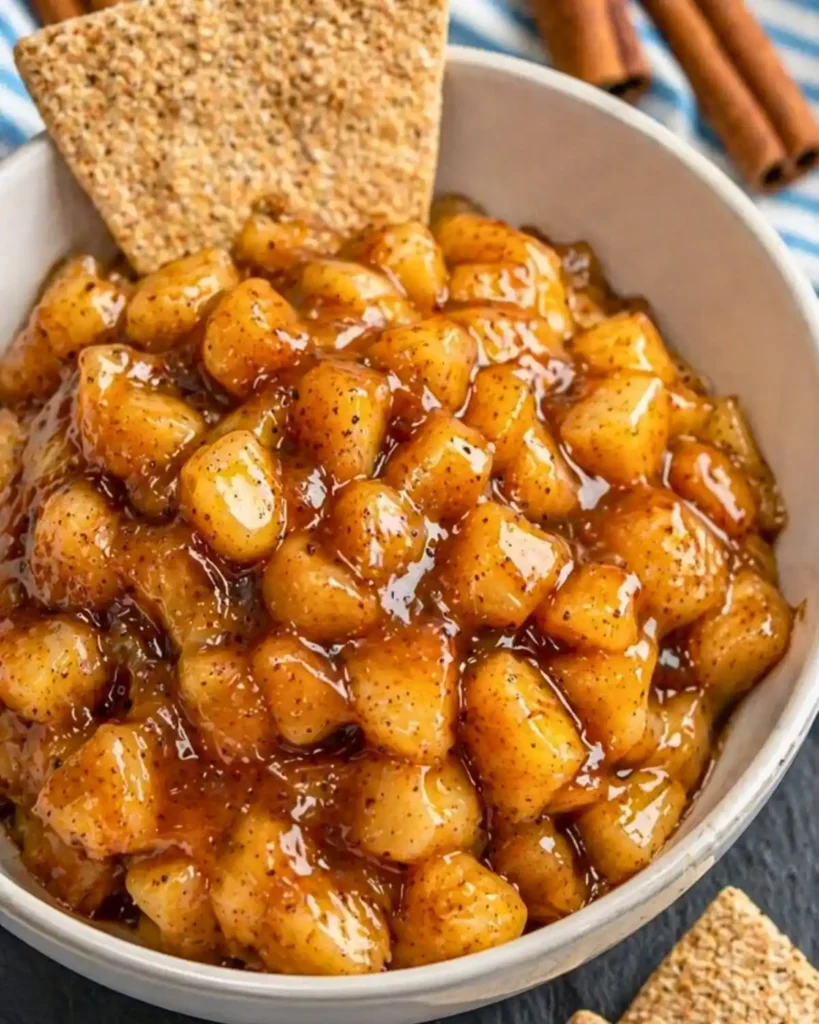 Apple Pie Dip with Cinnamon Sugar Tortilla Chips