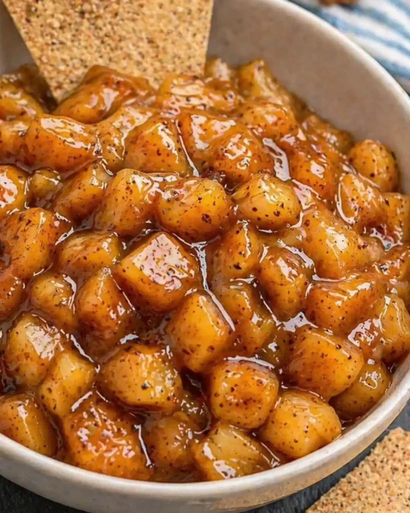 Apple Pie Dip with Cinnamon Sugar Tortilla Chips