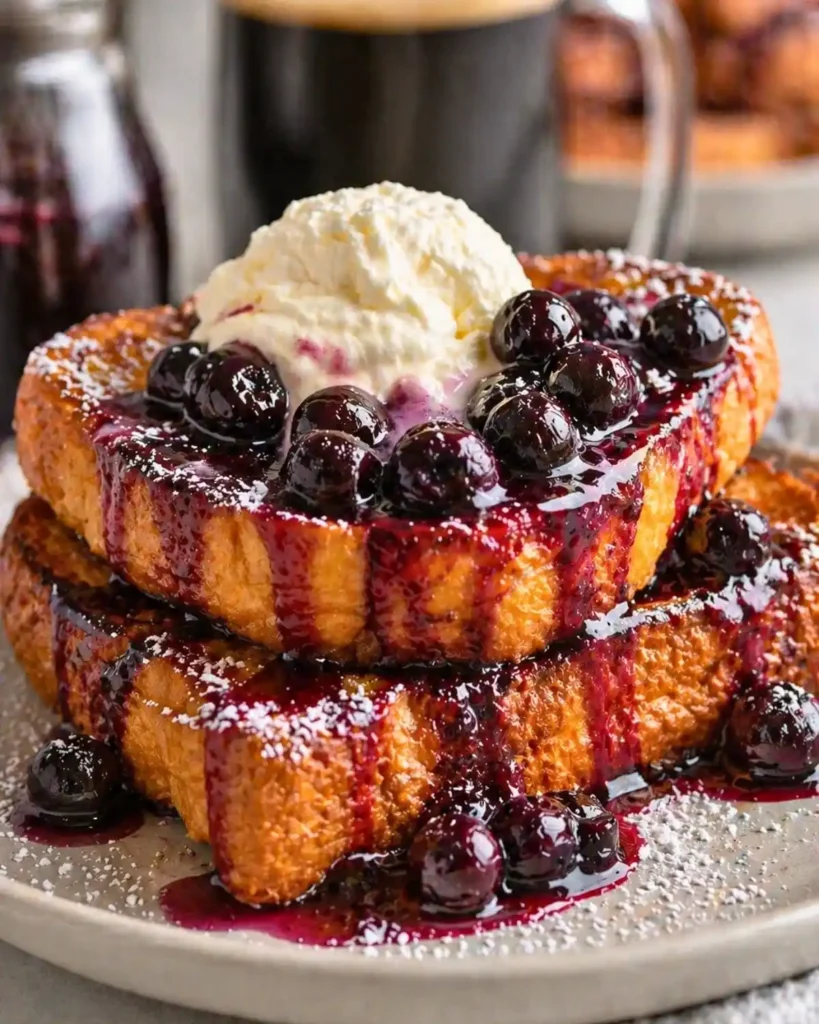 Blueberry Cream Cheese Stuffed French Toast