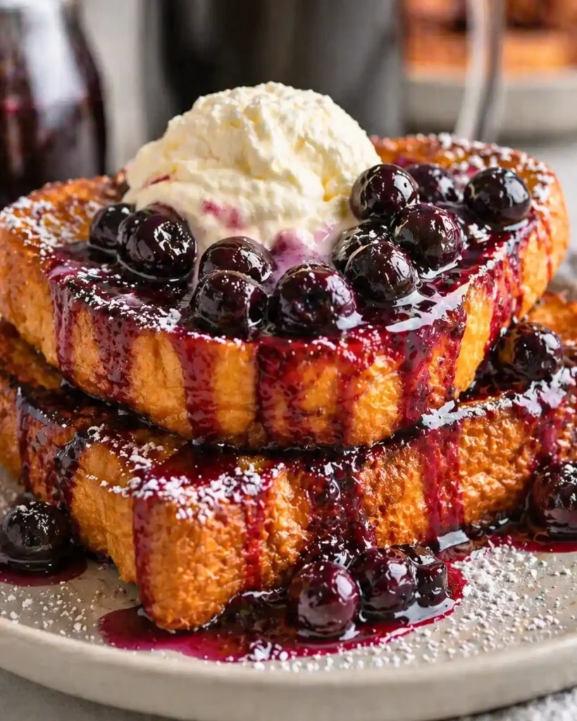 Blueberry Cream Cheese Stuffed French Toast