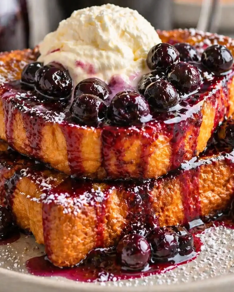 Blueberry Cream Cheese Stuffed French Toast