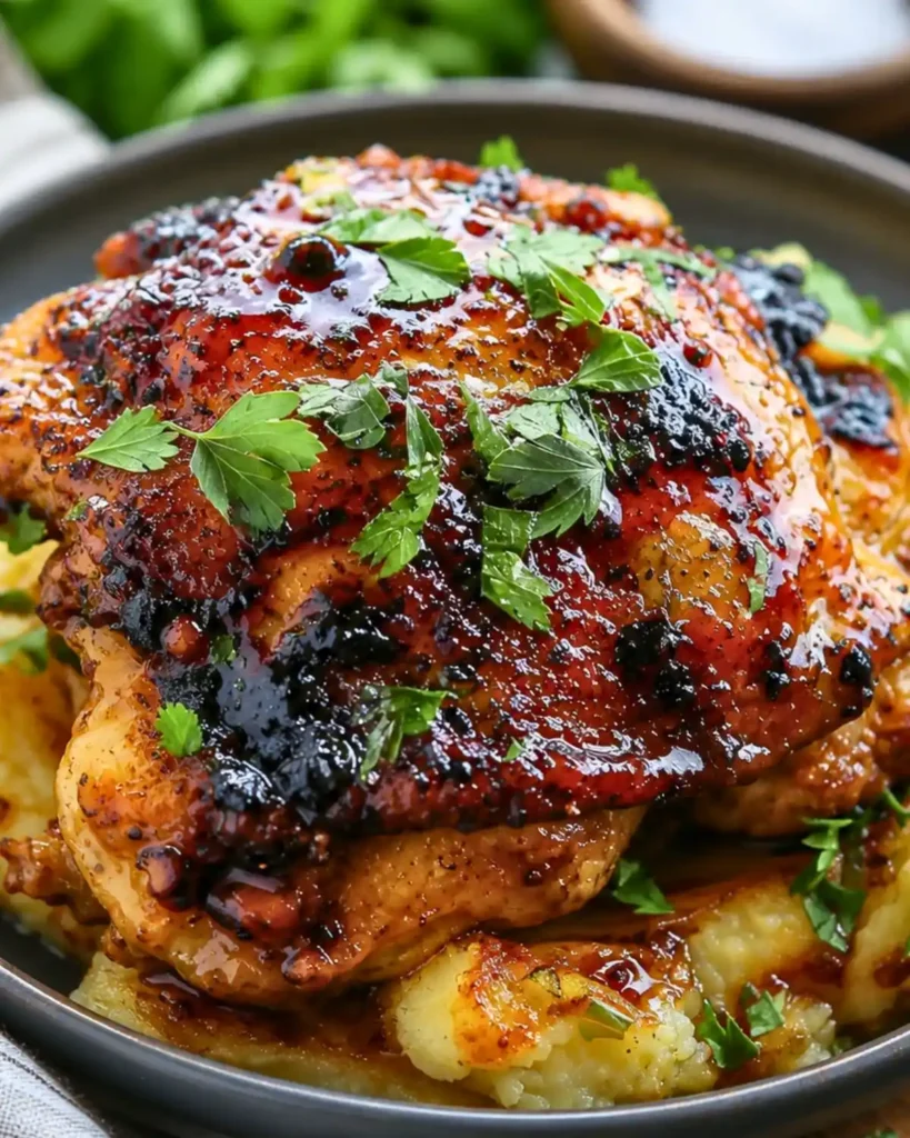Chipotle Honey Chicken Thighs with Smoked Gouda Mashed Potatoes