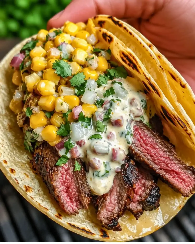 Grilled Steak Elote Tacos