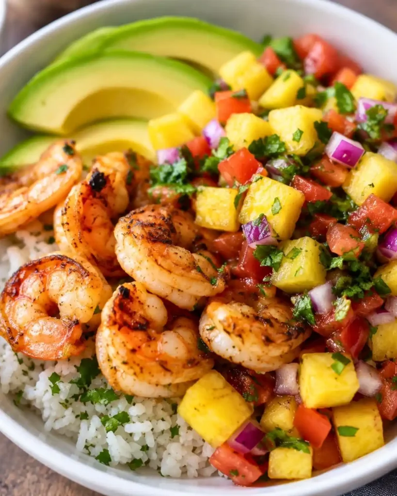 Shrimp & Rice Bowl with Pineapple Salsa 7 Shrimp & Rice Bowl with Pineapple Salsa