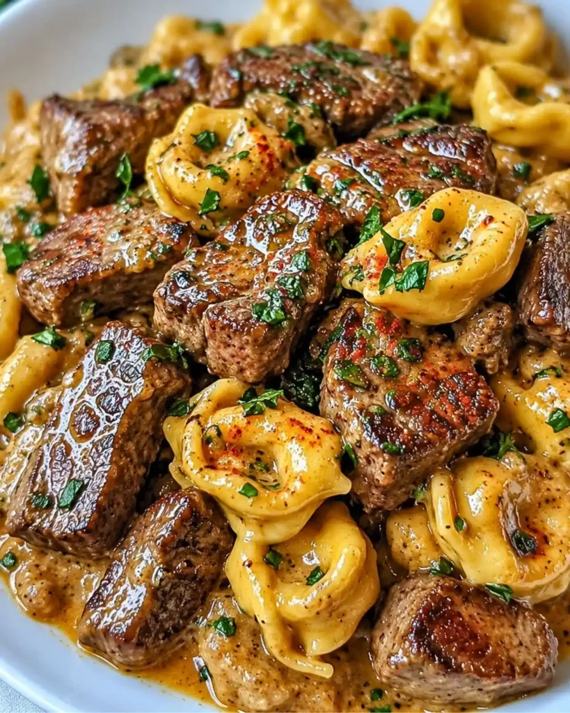 One-Pan Cowboy Butter Tortellini Steak Bites