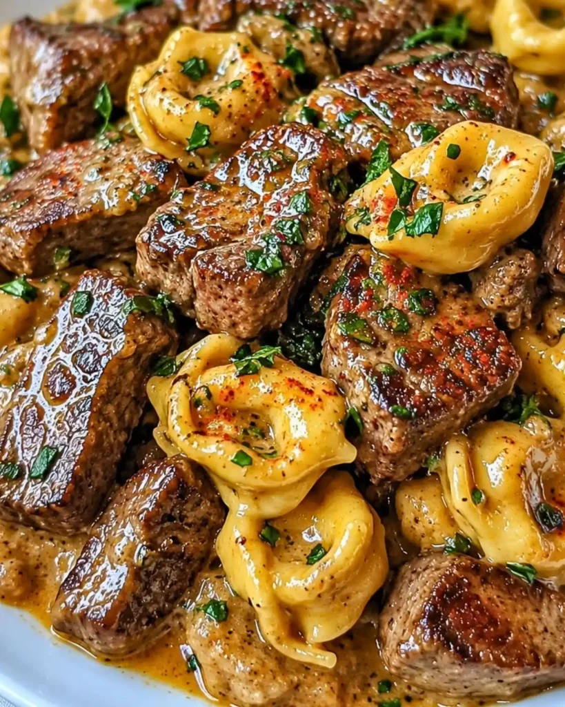 One-Pan Cowboy Butter Tortellini Steak Bites