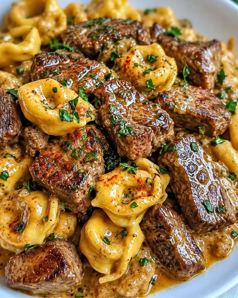 One-Pan Cowboy Butter Tortellini Steak Bites
