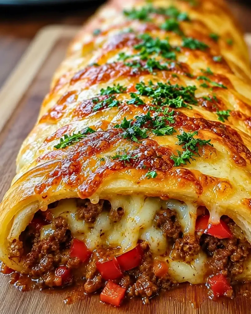 Cheesy Beef & Pepper Stuffed Bread Roll 7 Cheesy Beef & Pepper Stuffed Bread Roll