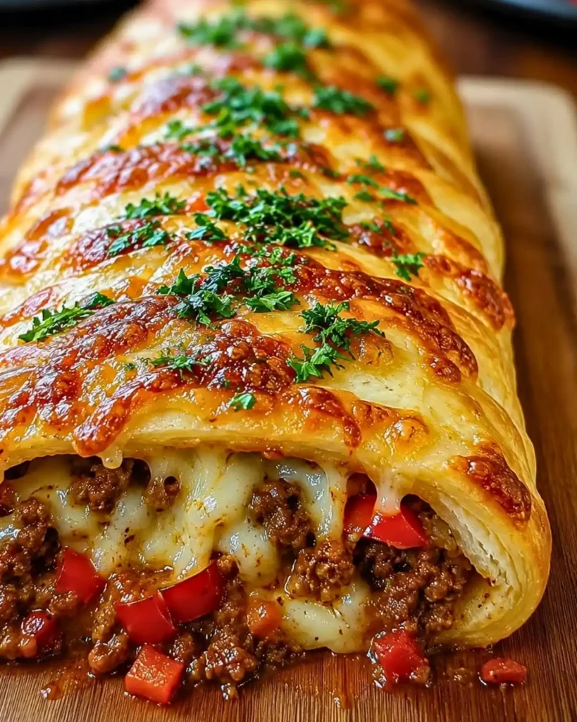 Cheesy Beef & Pepper Stuffed Bread Roll 8 Cheesy Beef & Pepper Stuffed Bread Roll