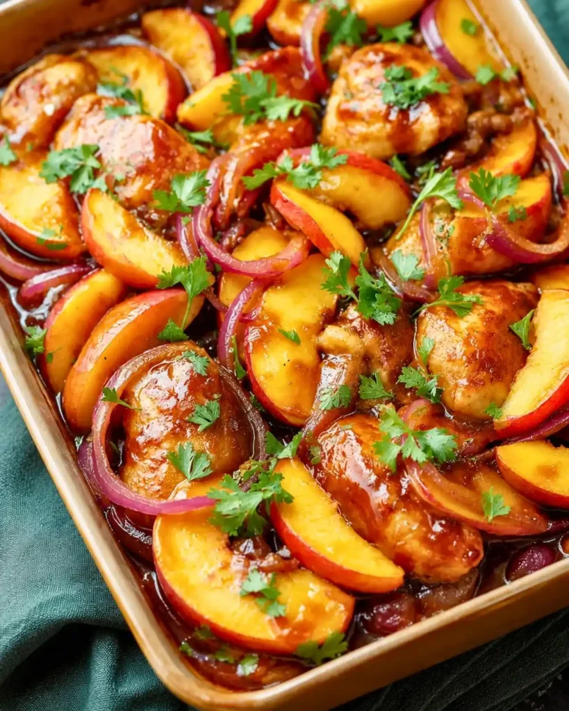 Roasted Peach BBQ Chicken Bake 7 Roasted Peach BBQ Chicken Bake