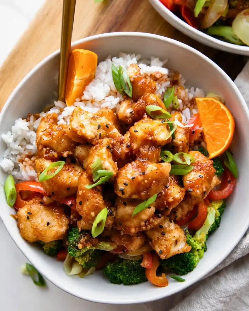 Healthy Meal Prep Orange Chicken Bowls