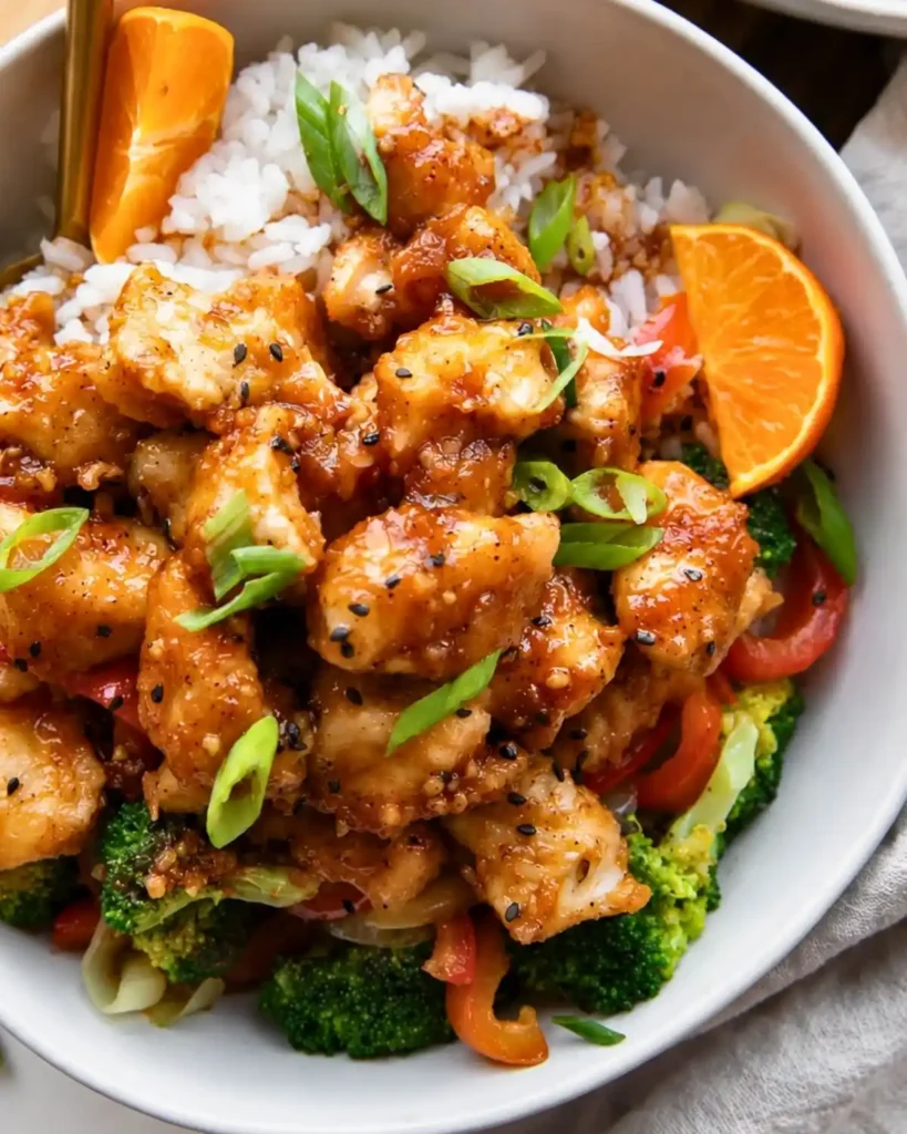 Healthy Meal Prep Orange Chicken Bowls