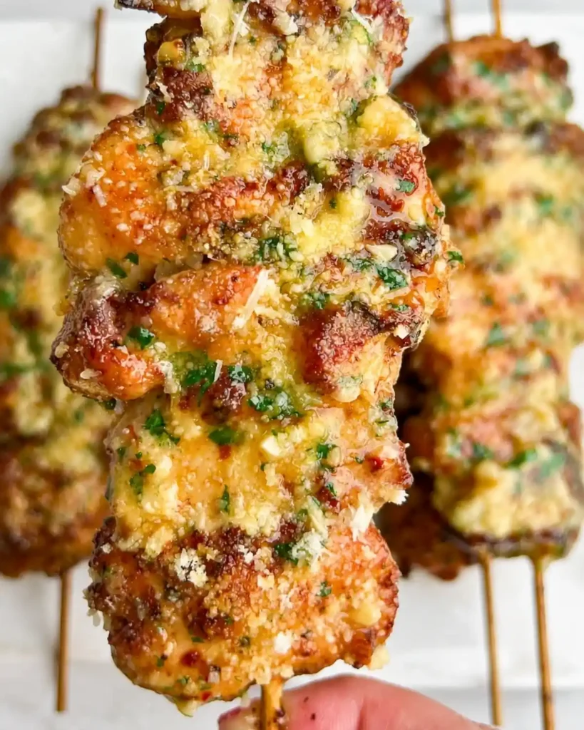 Garlic Parmesan Chicken Skewers 8 Garlic Parmesan Chicken Skewers
