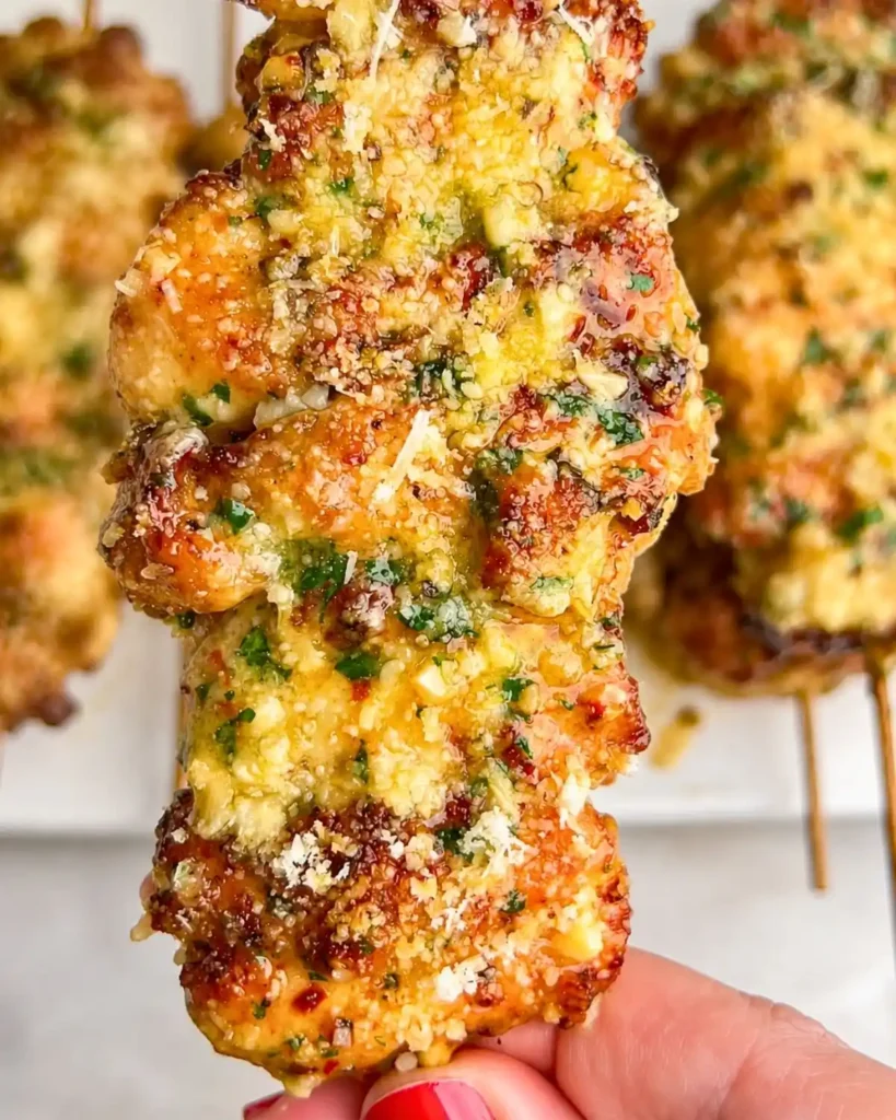 Garlic Parmesan Chicken Skewers 7 Garlic Parmesan Chicken Skewers
