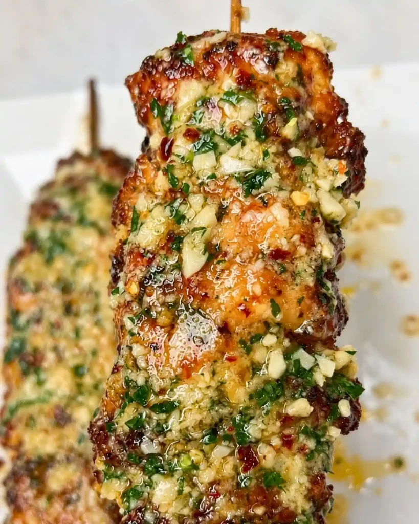 Garlic Parmesan Chicken Skewers 6 Garlic Parmesan Chicken Skewers