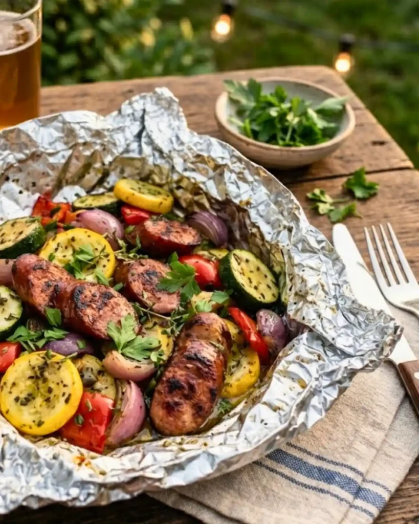 Grilled Sausage & Sheet-Pan Veggie Foil Packets 7 Grilled Sausage & Sheet-Pan Veggie Foil Packets