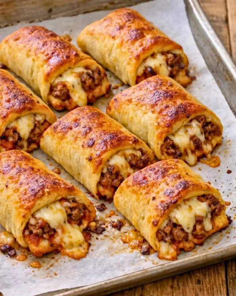 Oven Baked 5-Ingredient Beef Pizza Roll Ups 6 Oven Baked 5-Ingredient Beef Pizza Roll Ups